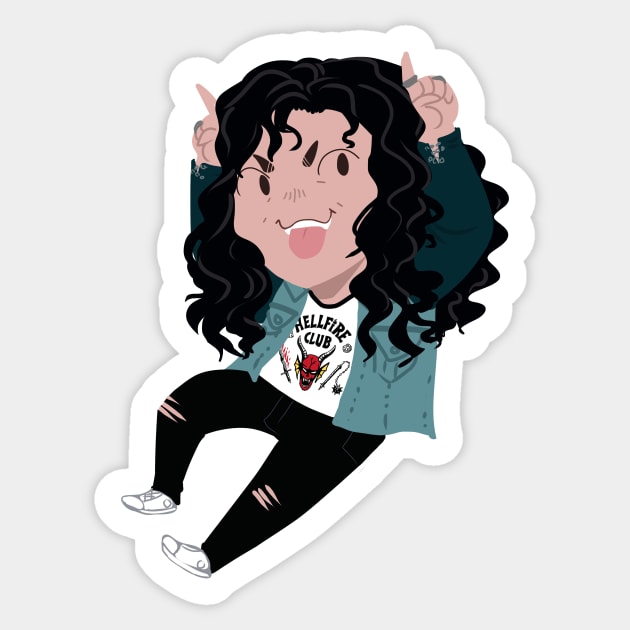 Devil Eddie Sticker by RileyOMalley